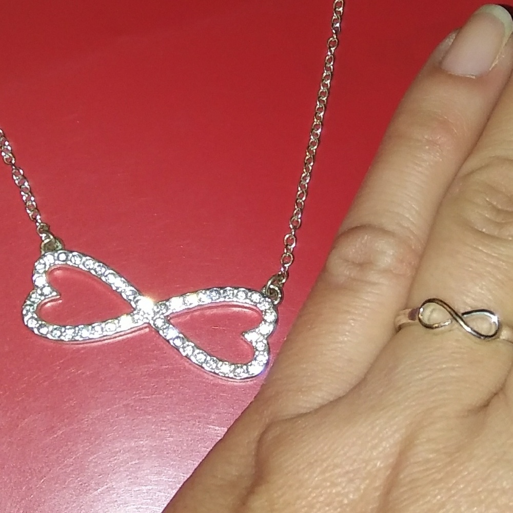 Infinity Silver Ring & Fashion Necklace